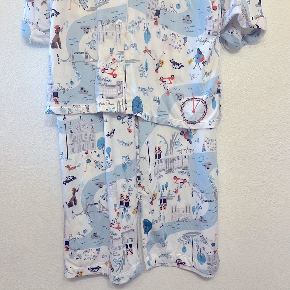 Cuddl Duds Blue Paisley Pajama Set Large - Picture 4 of 6